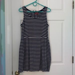 Navy and white striped dress